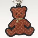 LOUIS VUITTON Porte Cles Teddy Bear Charm Leather Brown M00342 LV Auth 131282-4