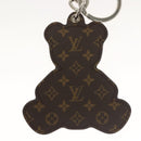 LOUIS VUITTON Porte Cles Teddy Bear Charm Leather Brown M00342 LV Auth 131282-5