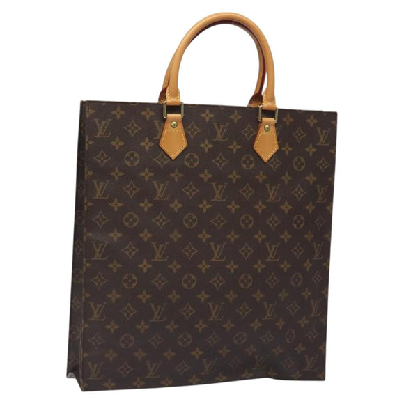 LOUIS VUITTON Monogram Sac Plat Hand Bag M51140 LV Auth 131294
