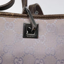 GUCCI GG Canvas Tote Bag Purple Silver 31244 Auth 131330-10