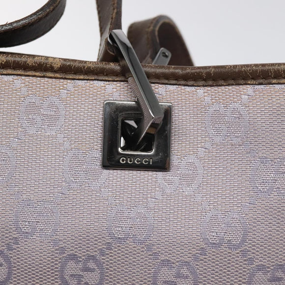 GUCCI GG Canvas Tote Bag Purple Silver 31244 Auth 131330