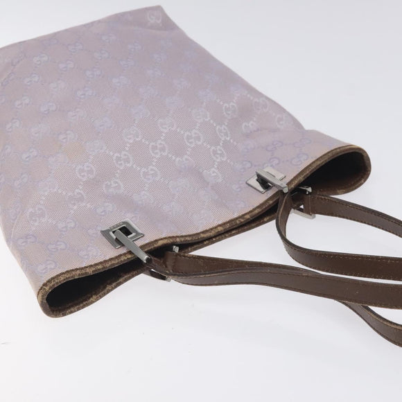 GUCCI GG Canvas Tote Bag Purple Silver 31244 Auth 131330