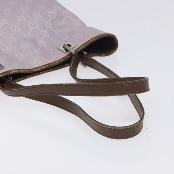 GUCCI GG Canvas Tote Bag Purple Silver 31244 Auth 131330