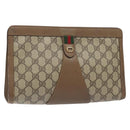 GUCCI GG Supreme Web Sherry Line Bag PVC Beige Green Red 89 01 033 Auth 131335-1