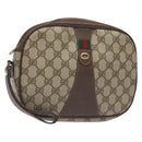 GUCCI GG Supreme Web Sherry Line Bag PVC Beige Green Red 156 01 034 Auth 131336-1