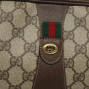 GUCCI GG Supreme Web Sherry Line Bag PVC Beige Green Red 156 01 034 Auth 131336-17