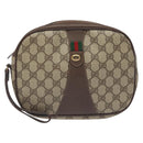 GUCCI GG Supreme Web Sherry Line Bag PVC Beige Green Red 156 01 034 Auth 131336-13