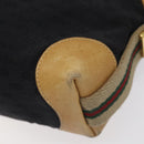 GUCCI Micro GG Canvas Web Sherry Line Shoulder Bag Black Gold Auth 131340-15
