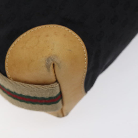 GUCCI Micro GG Canvas Web Sherry Line Shoulder Bag Black Gold Auth 131340