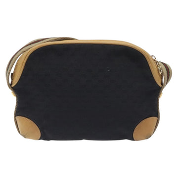 GUCCI Micro GG Canvas Web Sherry Line Shoulder Bag Black Gold Auth 131340 - 0