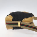 GUCCI Micro GG Canvas Web Sherry Line Shoulder Bag Black Gold Auth 131340-3