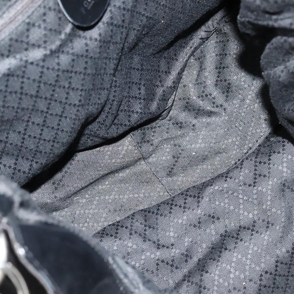 GUCCI Bamboo Hand Bag Nylon 2way Black Silver 001 2404 15770 Auth 131343