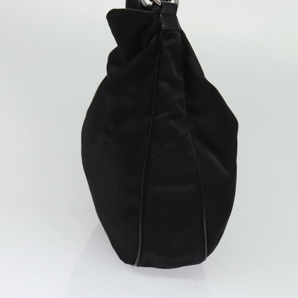 GUCCI Bamboo Hand Bag Nylon 2way Black Silver 001 2404 15770 Auth 131343