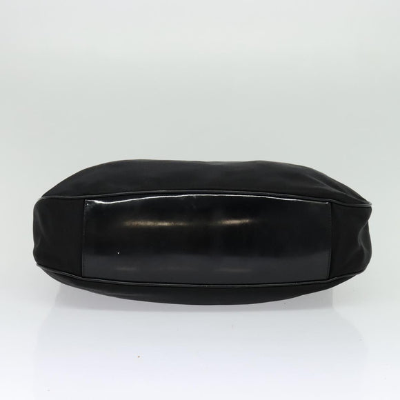 GUCCI Bamboo Hand Bag Nylon 2way Black Silver 001 2404 15770 Auth 131343