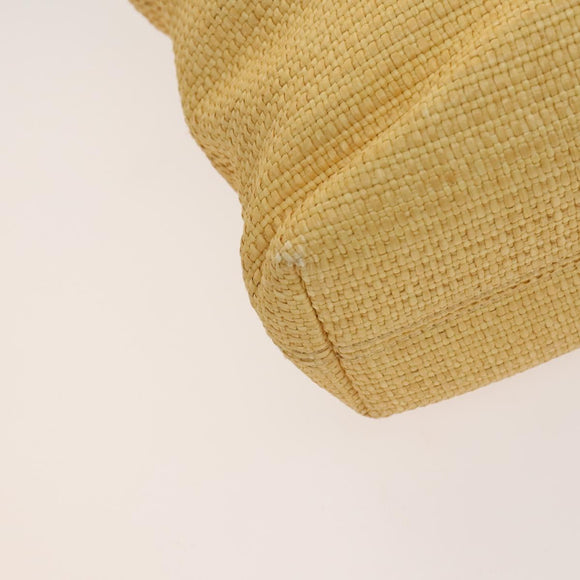 CHANEL Tote Bag Raffia Leather Beige Brown gold CC Auth 131352