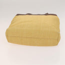 CHANEL Tote Bag Raffia Leather Beige Brown gold CC Auth 131352-5