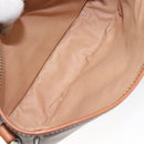 CELINE Macadam Canvas Shoulder Bag PVC Beige Gold Auth 131353-11