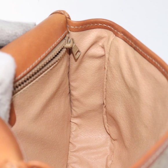 CELINE Macadam Canvas Shoulder Bag PVC Beige Gold Auth 131353