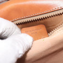 CELINE Macadam Canvas Shoulder Bag PVC Beige Gold Auth 131353-12