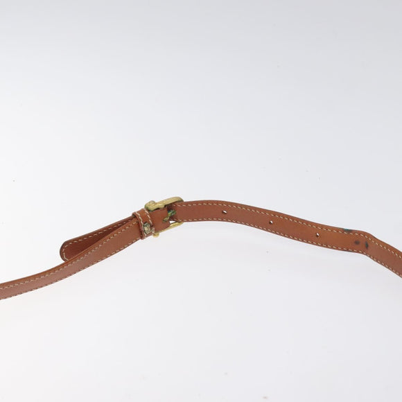 CELINE Macadam Canvas Shoulder Bag PVC Beige Gold Auth 131353