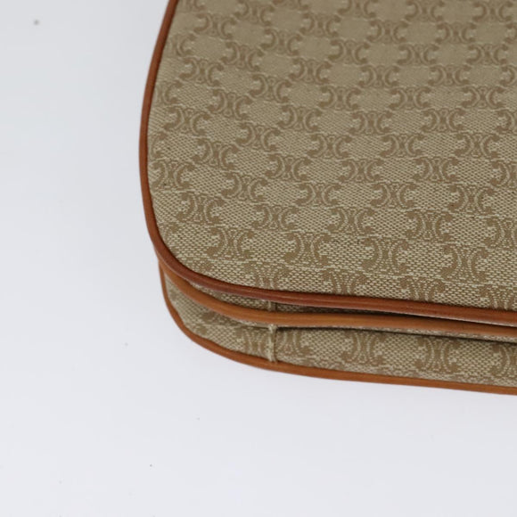 CELINE Macadam Canvas Shoulder Bag PVC Beige Gold Auth 131354