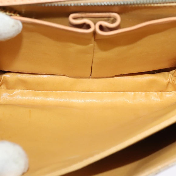 CELINE Macadam Canvas Shoulder Bag PVC Beige Gold Auth 131354