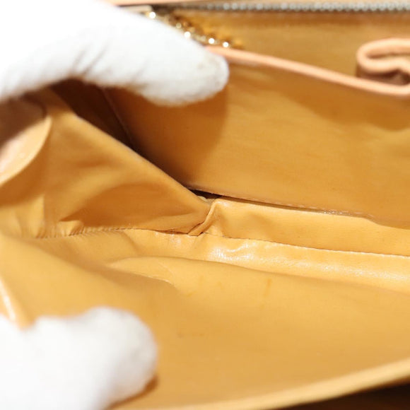 CELINE Macadam Canvas Shoulder Bag PVC Beige Gold Auth 131354