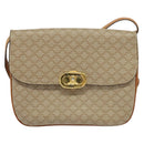 CELINE Macadam Canvas Shoulder Bag PVC Beige Gold Auth 131354-13