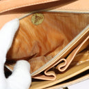 CELINE Macadam Canvas Shoulder Bag PVC Beige Gold Auth 131354-12