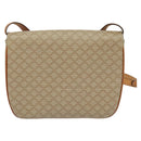 CELINE Macadam Canvas Shoulder Bag PVC Beige Gold Auth 131354-2