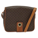 CELINE Macadam Canvas Shoulder Bag PVC Brown Gold Auth 131356-1