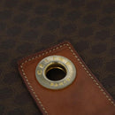 CELINE Macadam Canvas Shoulder Bag PVC Brown Gold Auth 131356-17