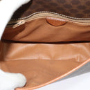 CELINE Macadam Canvas Shoulder Bag PVC Brown Gold Auth 131356-10