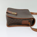 CELINE Macadam Canvas Shoulder Bag PVC Brown Gold Auth 131356-4