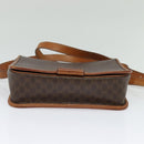 CELINE Macadam Canvas Shoulder Bag PVC Brown Gold Auth 131356-5