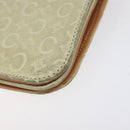 CELINE C Macadam Canvas Shoulder Bag Suede Cream Gold Auth 131357-9