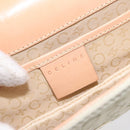 CELINE C Macadam Canvas Shoulder Bag Suede Cream Gold Auth 131357-17