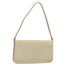 CELINE C Macadam Canvas Shoulder Bag Suede Cream Gold Auth 131357-1