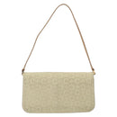 CELINE C Macadam Canvas Shoulder Bag Suede Cream Gold Auth 131357-13