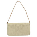 CELINE C Macadam Canvas Shoulder Bag Suede Cream Gold Auth 131357-2