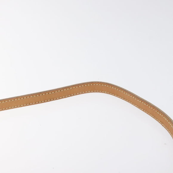 CELINE C Macadam Canvas Shoulder Bag Suede Cream Gold Auth 131357