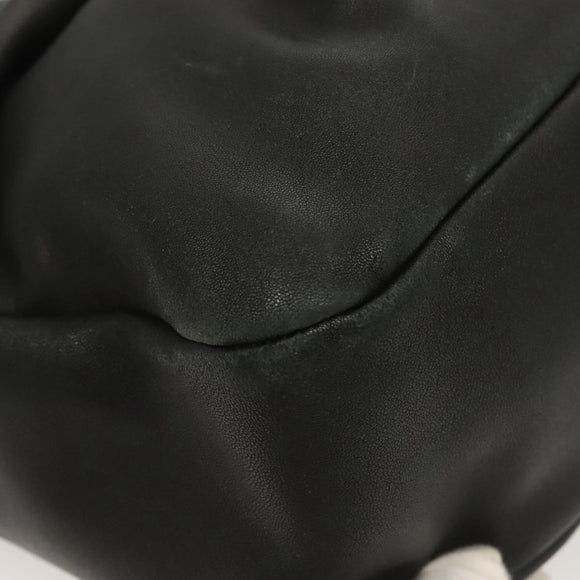 Salvatore Ferragamo Vala Hand Bag Leather 2way Black Gold Auth 131359