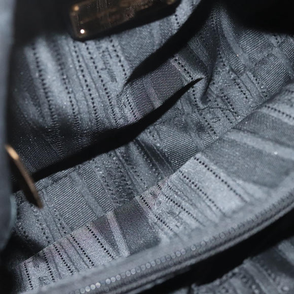 Salvatore Ferragamo Vala Hand Bag Leather 2way Black Gold Auth 131359