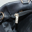 Salvatore Ferragamo Vala Hand Bag Leather 2way Black Gold Auth 131359-25