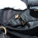 Salvatore Ferragamo Vala Hand Bag Leather 2way Black Gold Auth 131359-27