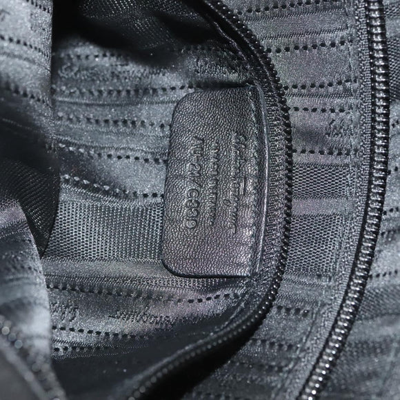 Salvatore Ferragamo Vala Hand Bag Leather 2way Black Gold Auth 131359