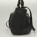 Salvatore Ferragamo Vala Hand Bag Leather 2way Black Gold Auth 131359-3