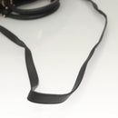 Salvatore Ferragamo Vala Hand Bag Leather 2way Black Gold Auth 131359-8