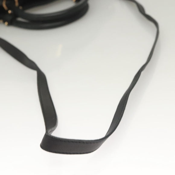 Salvatore Ferragamo Vala Hand Bag Leather 2way Black Gold Auth 131359