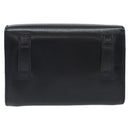 Salvatore Ferragamo Gancini Chain Shoulder Bag Leather Navy Gold Auth 131360-2